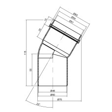 Коліно PPR каналізаційне TA Sewage 50, 22°