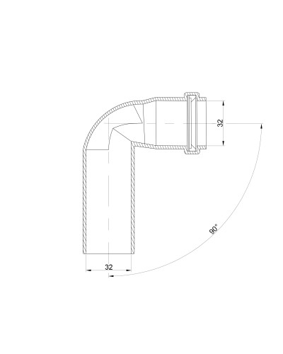 Коліно PPR каналізаційне TA Sewage 32, 90°
