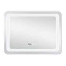 Дзеркало Qtap Mideya (DC-F908) 800х600 з LED-підсвічуванням Touch, з антизапотіванням, з годинником, димером, рег. яскравості QT2078F908W