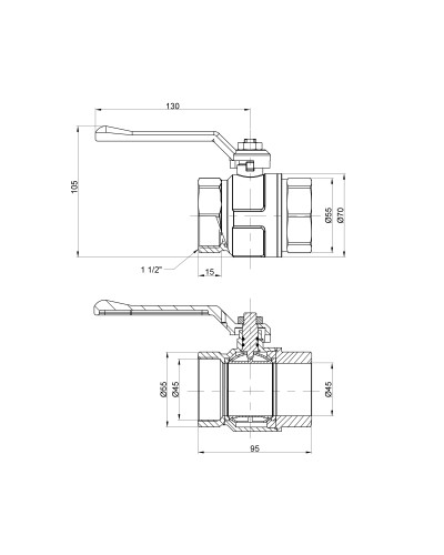 Кран кульовий Icma 1" 1/2 прямий №350