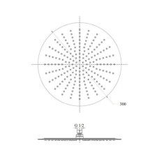 Лійка для верхнього душу Лейки Lidz Лейка 130 300 мм округла LDNIA130NKS32451 Nickel