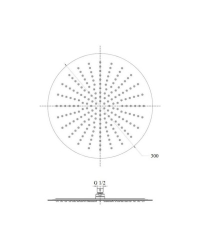 Лійка для верхнього душу Лейки Lidz Лейка 130 300 мм округла LDNIA130NKS32451 Nickel