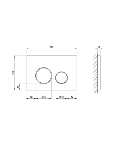 Панель змиву для унітаза Qtap Nest QT0111M11112CRM