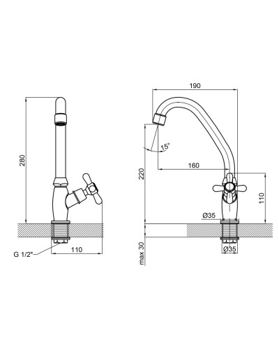 Монокран для кухні Lidz Dominox 269F LDDOM269FCRM35533 Chrome