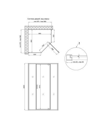 Душова кабіна Qtap Scorpio BLA10115-AC6 100x100 см, скло Clear 6 мм, покриття CalcLess без піддона