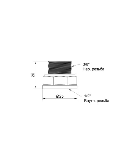 Перехід SD Plus 1/2"х3/8" ВЗ SD409159