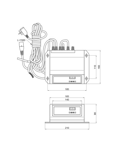 Контролер Thermo Alliance TA72v1PID для управління вентилятором, насосом ЦО, кімнатним термостатом