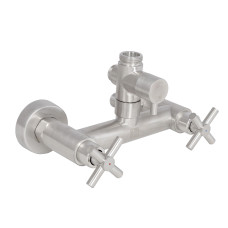 Душова система з верхнім тропічним душем для кабіни Lidz Wind 1363 двохвентильний на два споживача LDWIN1363NKS43389 Nickel