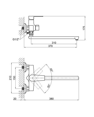 Змішувач для ванни Brinex 35C 005