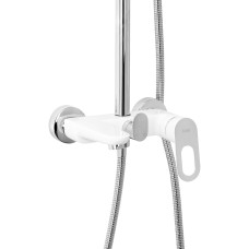 Душова система з верхнім тропічним душем універсальна Lidz Latwa 1030 на три споживача (з виливом) (k35) LDLAT1030WHI45427 White