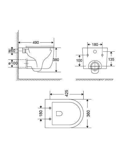 Унітаз підвісний Qtap Taurus безободковий з сидінням Soft-close QT2433084EUQMB