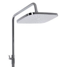 Душова система з верхнім тропічним душем універсальна Qtap Gemini на три споживача (з виливом) QTGEM111CRW45687 Chrome/White