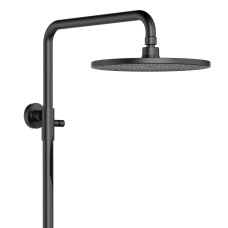 Душова система з верхнім тропічним душем універсальна Qtap Slavonice на три споживача (з виливом) QTSLA111BLM45911 Black Matt