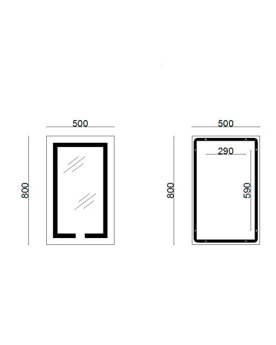 Дзеркало Lidz Kubis 800х500 з LED-підсвічуванням Touch, з антизапотіванням, з димером, рег. яскравості LD78LF9365080