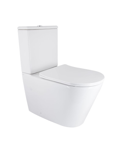 Унітаз підлоговий Qtap Vlasta Ultra Quiet безобідковий з сидінням Soft-close WHITE QT28228300W