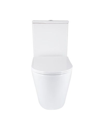 Унітаз підлоговий Qtap Vlasta Ultra Quiet безобідковий з сидінням Soft-close WHITE QT28228300W