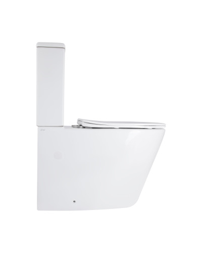 Унітаз підлоговий Qtap Vlasta Ultra Quiet безобідковий з сидінням Soft-close WHITE QT28228300W