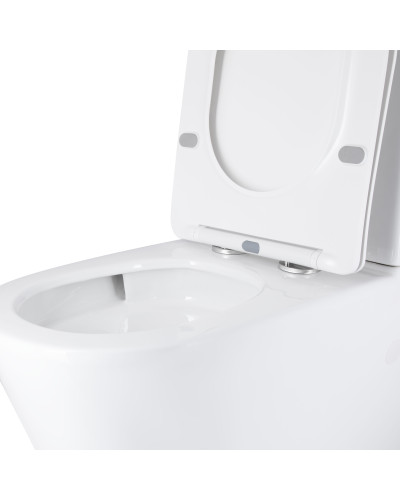 Унітаз підлоговий Qtap Vlasta Ultra Quiet безобідковий з сидінням Soft-close WHITE QT28228300W