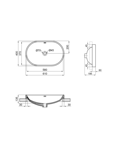 Раковина Qtap Leo 590x400x170 White QT11114028WN