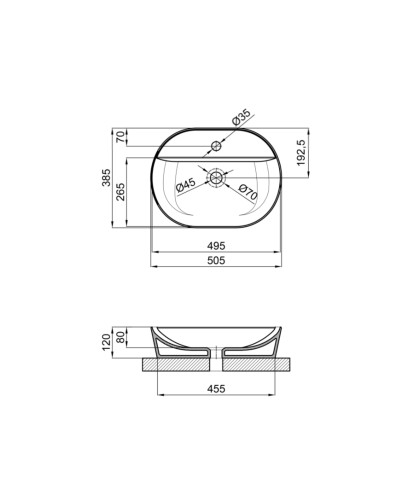 Раковина-чаша Qtap Scorpio 505х385х120 Matt black QT142202MBMBN