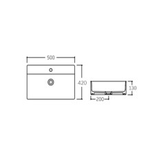 Раковина Qtap Nando LT 500х420х130 Matt black QT12112173SMBMBN