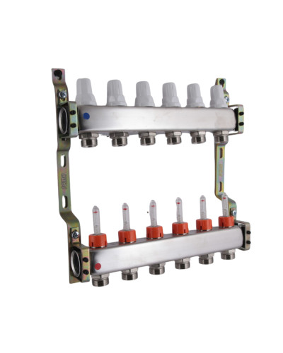 Колектор з витратомірами (нерж.) 3/4" х6 Icma № К073
