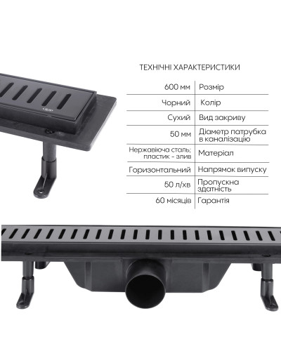 Комплект для душа Qtap: Душова кабіна Pisces 109-11SC5, квадрат, 90-105x90-105, скло 5мм Clear + Лінійний трап QT Dry FF304-600MBLA