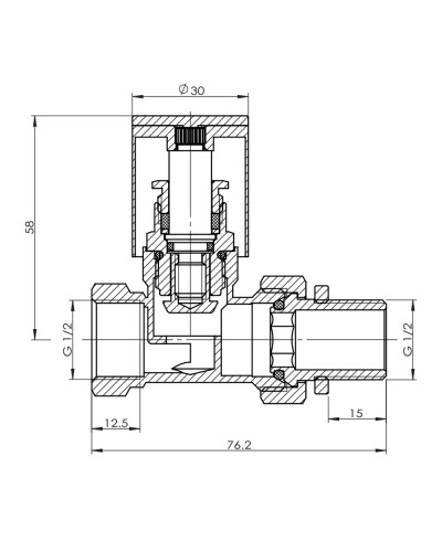 Акційний набір SD Forte (8+2): Кран радіаторний 1/2" прямий хром