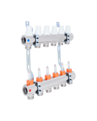 Колектор Icma 1" 6 виходів, з витратомірами №K013