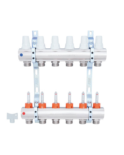 Колектор Icma 1" 6 виходів, з витратомірами №K013