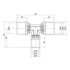 Трійник прес Icma 26х16х26 №406