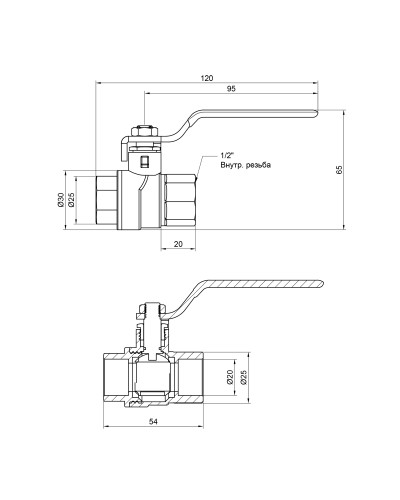 Кран кульовий SD Forte 1/2" ВР для води (ручка) SF600W15