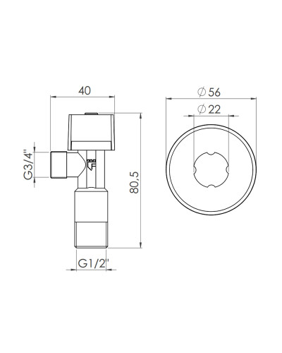 Кран приладовий кульовий SD Forte 1/2"х3/4" SF340W1520