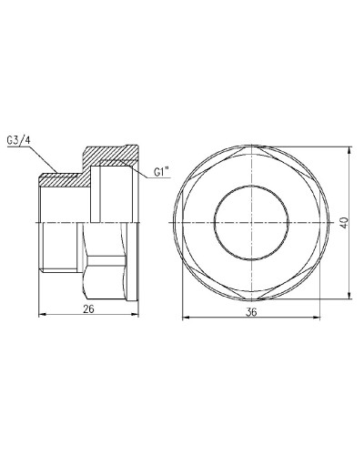 Перехід SD Forte 1"х3/4" ВЗ SF3602520