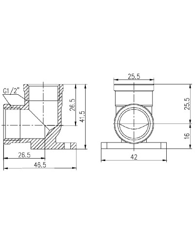 Кут настінний SD Forte 1/2" ВВ SF37115