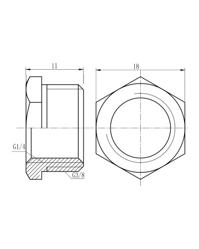 Футорка SD Forte 3/8"х1/4" ЗВ SF37496