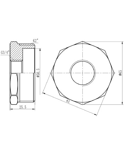 Футорка SD Forte 2"х3/4" ЗВ SF3745020