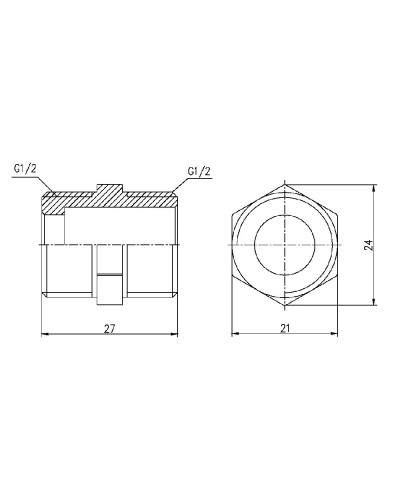 Ніпель SD Forte 1/2" хром SF358H15