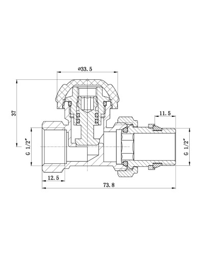 Кран радіаторний SD Forte Powerful 1/2" з антипротіканням прямий SF231W15