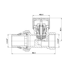 Клапан термостатичний SD Forte 3/4" з антипротіканням для радіатора прямой SF239W20