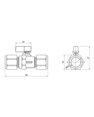 Кран кульовий обтискний SD Forte 20 SF263W20