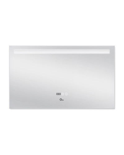 Дзеркало Qtap Mideya (DC-F609) 1000х600 з LED-підсвічуванням Touch, з антизапотіванням, з годинником, димером, рег. яскравості QT2078F609W