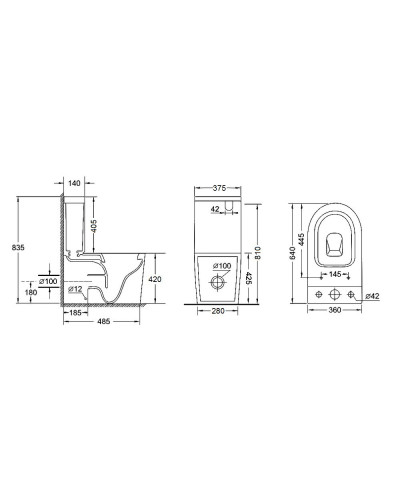 Унітаз-компакт Qtap Stork/Swan безобідковий з сідінням Soft-close QT15222178W