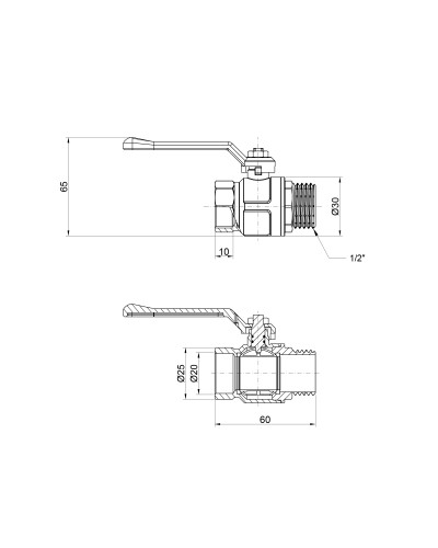 Кран кульовий Icma 1/2" прямий №352