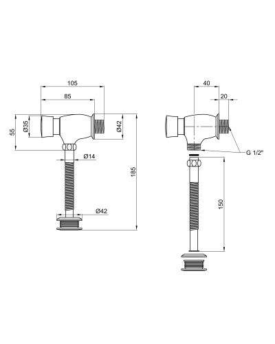 Зливний клапан порційний для пісуара Lidz Tech 903 LDTEC903CRM32529 Chrome