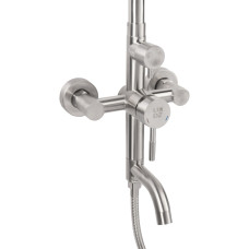 Душова система з верхнім тропічним душем універсальна Lidz Aria 1030 на три споживача (з виливом) (k35) LDARI1030NKS34932 Nickel