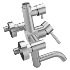 Душова система з верхнім тропічним душем універсальна Lidz Aria 1030 на три споживача (з виливом) (k35) LDARI1030NKS34932 Nickel