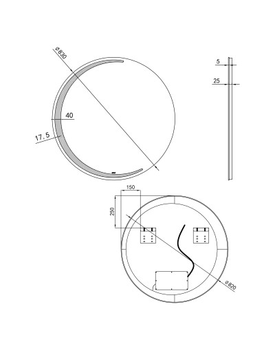 Дзеркало Qtap Robin R830 з LED-підсвічуванням, QT13782601W