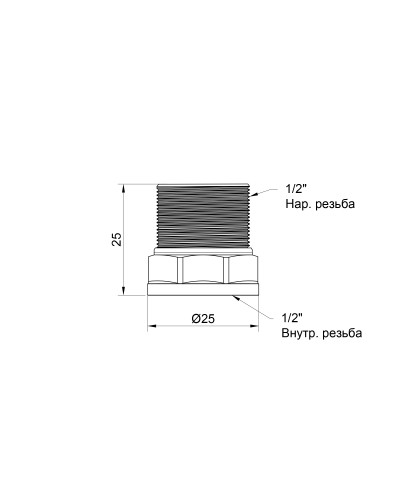 Перехід SD Plus 1/2"х1/2" ВЗ SD4091515