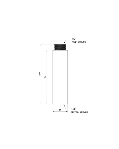 Подовжувач SD Plus 90х1/2" хром SD1301590